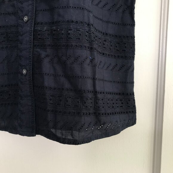 Loft | Eyelet Button-Down Shell - Picture 6 of 14